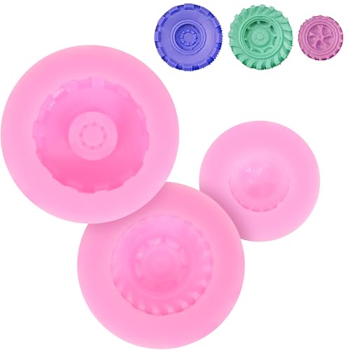 VANZACK Molde de Silicona para Hornear Neumáticos 3 Piezas Moldes para Pasteles y Fondant Resistente Fácil de Desmoldar Reutilizable Apto para Postres y Repostería DIY