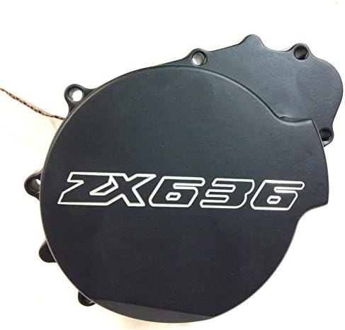 XKH- Motorcycle Billet Motor Engine Stator Cover Compatible with Kawasaki Zx6R 636 2003 2004 Black Left Side [B00Y7C4SKU]