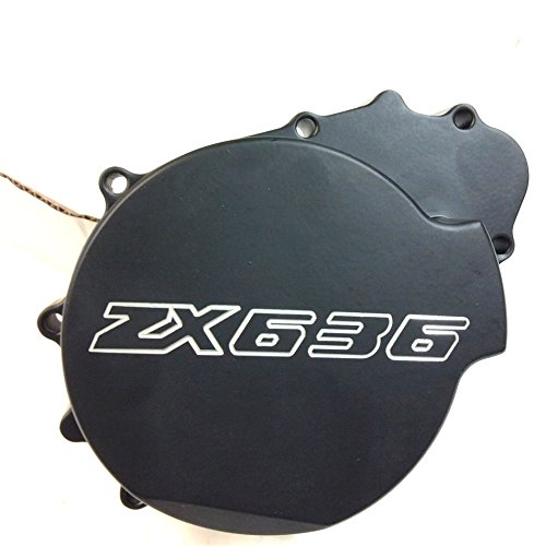 XKH- Motorcycle Billet Motor Engine Stator Cover Compatible with Kawasaki Zx6R 636 2003 2004 Black Left Side [B00Y7C4SKU]