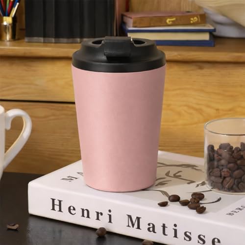 Image of Stvin 380ml Insulated Coffee Mug Travel, Stainless Steel Tumbler with Leak-Proof Lid, Reusable Thermal Cup for Hot & Cold Drinks, Car, Office, Camping & More (3rd Brown)