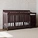 Storkcraft Portofino 5-in-1 Convertible Crib and Changer (Espresso) – Crib and Changing -Table Combo with 3 Drawers, Includes Baby Changing Pad, Converts to Full-Size Bed