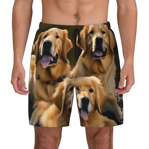 Short de bain Golden Retrievers idéal pour plage et piscine