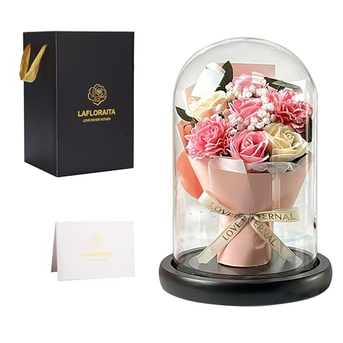 Lafloraita Mothers Day Roses Gifts for Her,Rose Gifts for Women,Valentine's Day, Mother's Day,Birthday, Romantic Gifts for Mom Girlfriend Wife,Pink Carnation