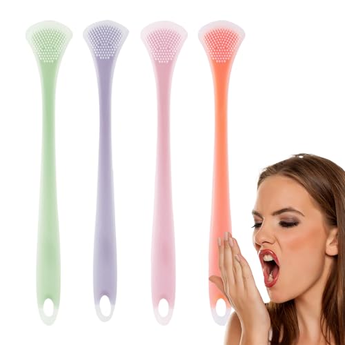 Holdes Spazzola per linguaggio in silicone, strumenti di lingua più freschi, spazzole per igiene orale sane, 4 spazzole per lingua in silicone, migliorano la vostra igiene orale per le ragazze, le