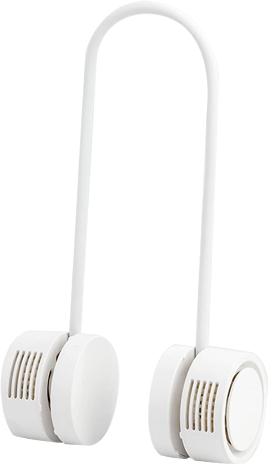 Bladeless Neckband Rechargeable Portable Fan - Rolling White