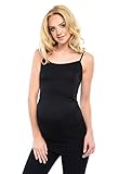 Purpless Maternity Nursing Pregnancy Cami Spaghetti Straps Vest Top Pregnant Breastfeeding Women D8021 (40, Black)