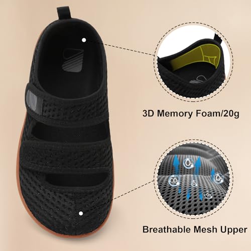 Image of Besroad Womens Walking Shoes Wide Diabetic Shoes Adjustable Barefoot Casual Sneakers Breathable Zero Drop Arthritis Edema Sneakers Indoor Outdoor