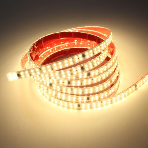 pcning Strisce LED Adesiva 220V 1 Metri con Interruttore IP65 Striscia Impermeabile SMD2835 240 led/m Bianco Caldo 3000K Strip LED 1M 12 Watt (Bianco Caldo, 1M)