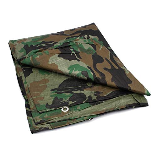 BSD Lona de Camuflaje - Gruesa - 80g/m² - 6x8m - Lona Alquitranada, Lona Impermeable, Lona de Protección