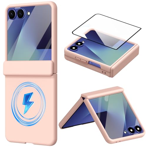 Coque Samsung Z Flip7 rose avec protection charnière contre les rayures