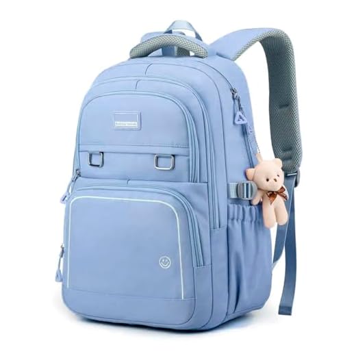 Mochila Fofa Feminina De Costas Bolsa Impermeável Escolar Leve Escolar Viagem Trabalho Faculdade Passeio Dia a Dia Fashion Elegante Confortavel Versatil Menina Escola Casual (Azul)