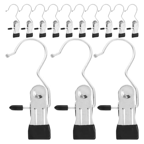 Mobestech 24個 多機能ステンレス製洗濯バサミ 強力風防フック付き衣類クリップ 靴下 文胸 タオル用風に強い乾燥用ピンチ