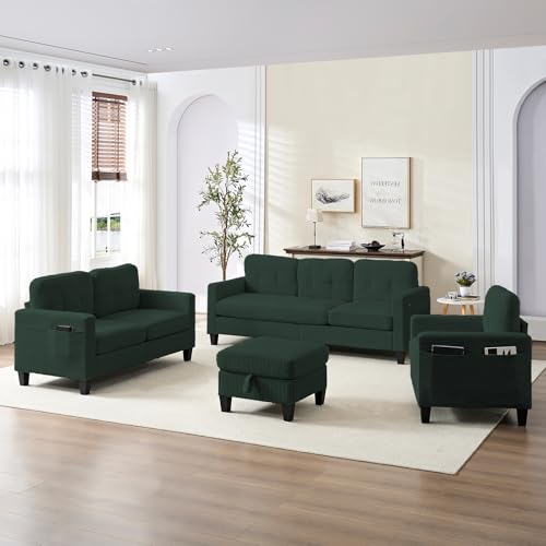 ijuicy 3PCS Sectional Sofa Set w/Ottoman,Modern 6 Seater Couch Set