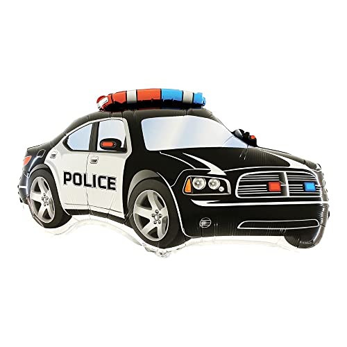 TOYLAND Globo con Forma de superestructura de Coche Negro de policía de 37 "- Globos de cumpleaños para niños
