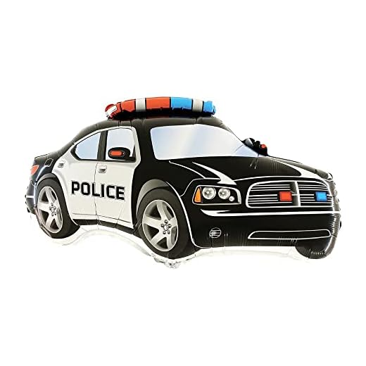 TOYLAND Globo con Forma de superestructura de Coche Negro de policía de 37 "- Globos de cumpleaños para niños