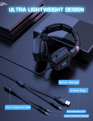 image for Nanddi Gaming Headset with Microphone, Gaming Headphones Compatible fo