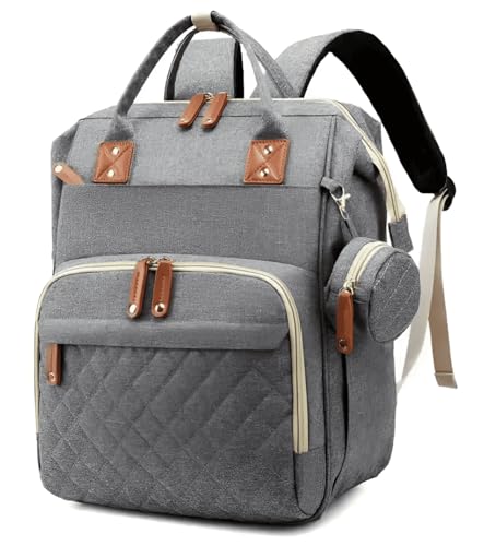 [Assita o Vídeo] Mochila Bolsa Maternidade Impermeável Térmica Bebê Menino Menina, Grande Capacidade. CodaTech Luxo (CINZA)