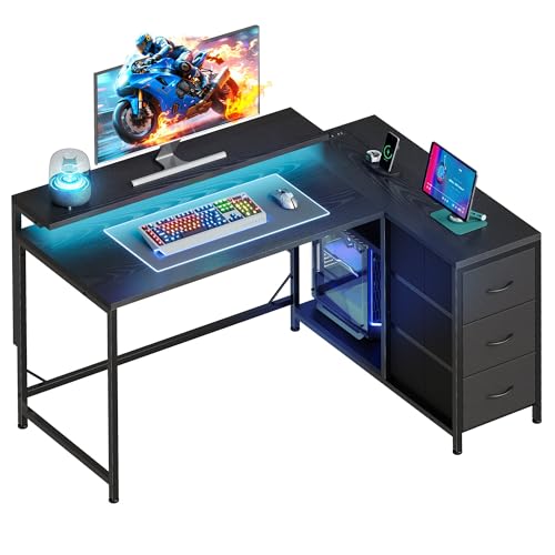 Amazon | YeTom l字デスク 机 ゲーミングデスク パソコンデスク モニタ