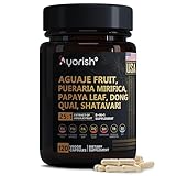 Ayorish Aguaje Fruit Supplement1000mg 25:1 with Pueraria Mirifica, Papaya Leaf, Dong Quai, Shatavari, Wild Yam,Fenugreek Seed 120 Veg Capsules