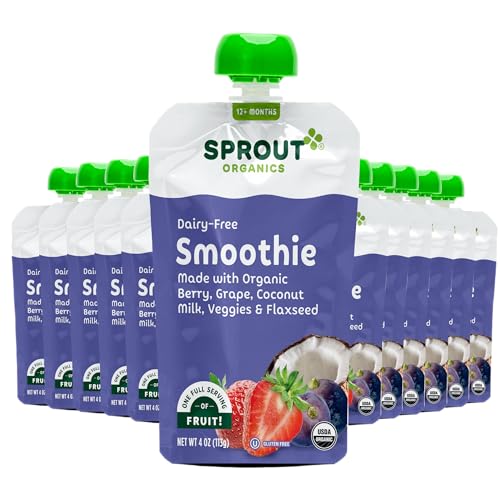 CoComelon Sprout Organics, Dairy-Free Smoothie, Berry, Grape, Coc...
