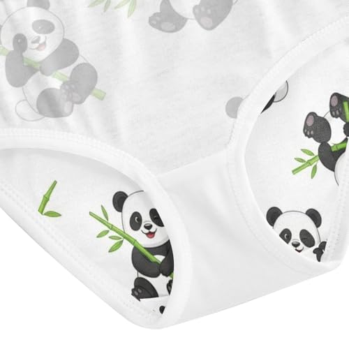 Underwear for Girls, Cute Cartoon Pandas White Toddler Girl Panties, Girls Cotton Underwear, 2T–8 Years4