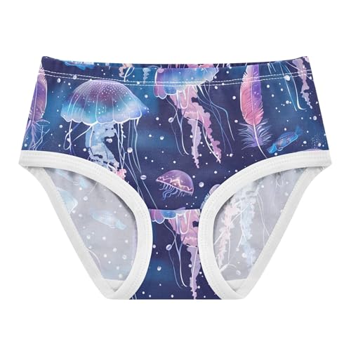 Jellyfish Blue Purple Pink Feathers Panties for Girl Girls Underwear Toddlers Cotton Personalized Kids Briefs Undies 2t