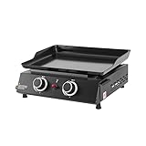 BRASERO BY FAVEX - Plancha gaz Alma 2 feux - Plaque en acier émaillé - 2 brûleurs - Piezo mécanique - Puissance 4,8 KW - Surface de cuisson 44 x 34 cm - Tiroir graisses - Jusqu'à 6 convives