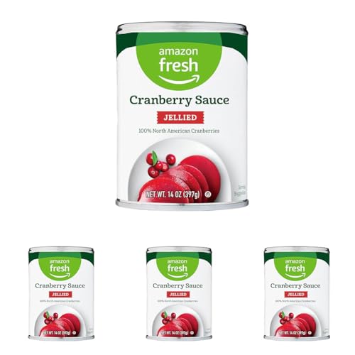 Amazon Fresh, Regular Jellied Cranberry Sauce, 14 Oz (Pack of 4)