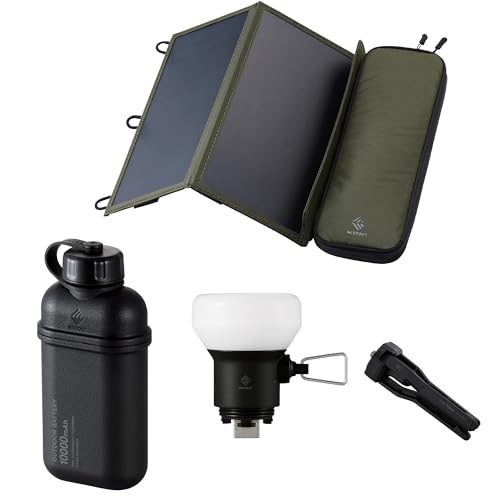 ELECOM NESTOUT 10000mAh Outdoor Power Bank + 2-Panel Solar...