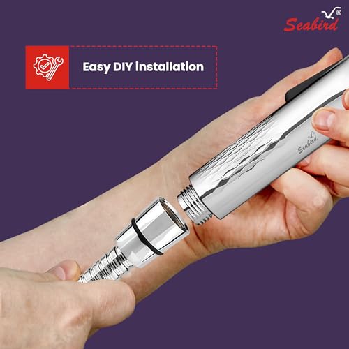 Image of SEABIRD ABS Self Cleaning Health Faucet - Chrome Finish Jet Spray for Toilet | Handheld Bidet Sprayer with High-Pressure & Soft Flow Modes | Leak-Proof Push Button | Only Gun