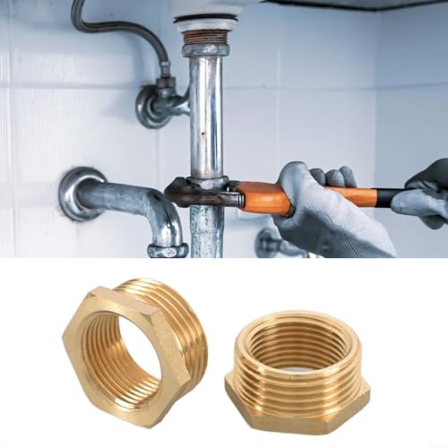 Reductor de latón de 1 a 3/4 pulgadas con junta para tuberías de calefacción, pack de 4 6