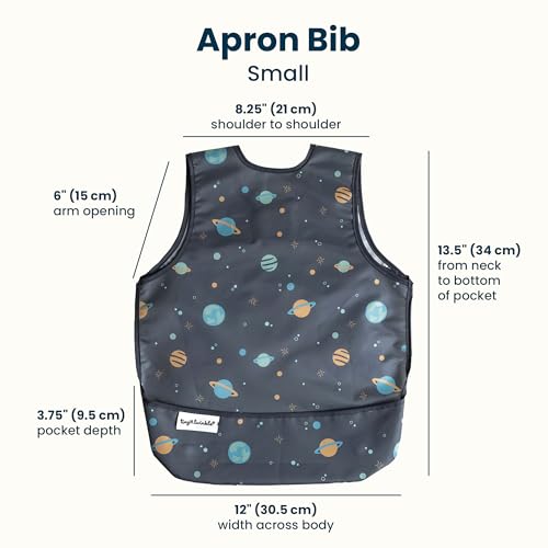 Image of Tiny Twinkle Mess Proof Baby Bib for Boys | Waterproof Toddler Bib for Eating | Baby Apron for Feeding, Machine Washable | Perfect Shower Gift (Space, 6-24M)