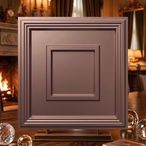 Image of Kayra Decor PVC Ceiling Panel 60x60 cm |Square Panel|Red Copper|12 Tiles Cover 48 Sq Ft| Modern False Ceiling|Royal & Elegant Finish