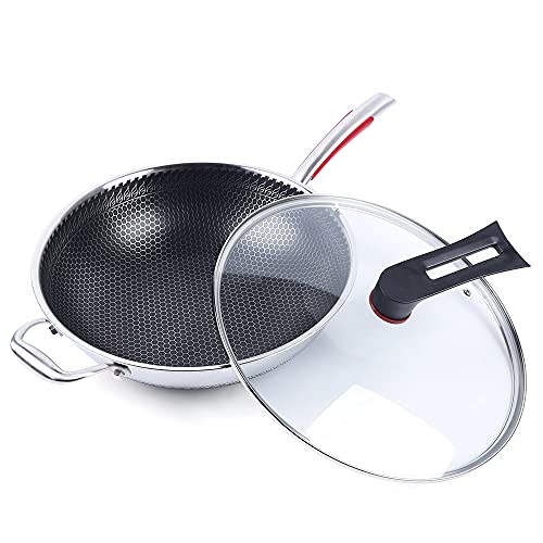 Wok antiadherente con tapa