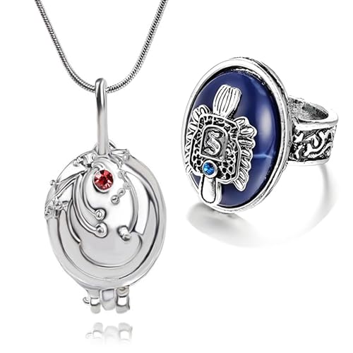 HJYZY 12 piezas de The Vampire Jewelry Elena Gilbert Apertura Verbena Locket Collar Vintage Damon Stefan Salvatore Sun Familia Anillos con pegatinas