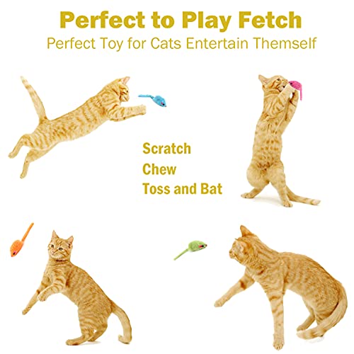 MeoHui Fur Mice Cat Toys, Rattling Catnip Cat Toys Mice, 5.5” Real Little Mice Size Cat Mouse Toys with Rattle Sound… - Image 3