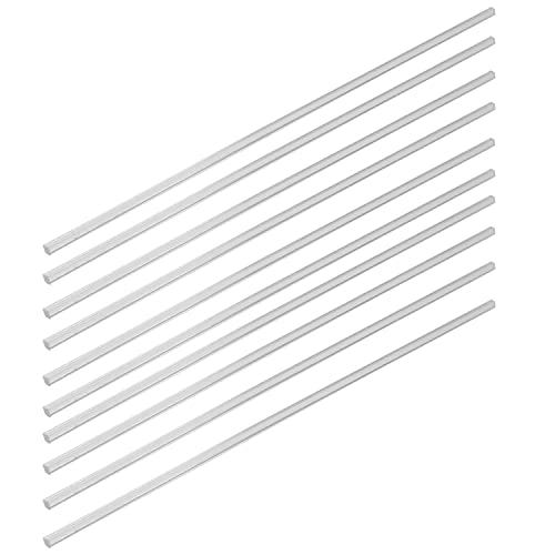 Fielect Acrylic Square Rod, 3mmx250mm, Transparent Clear Plastic Square Rod, Solid PMMA Bar 8pcs