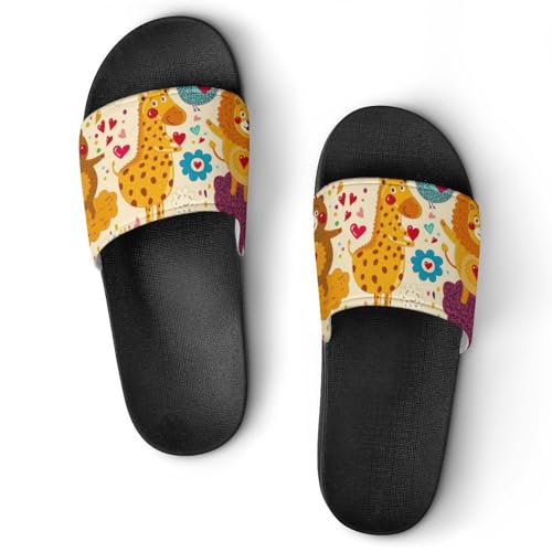 Claquettes femme éléphant lion chaussons maison slide pantoufles de bain