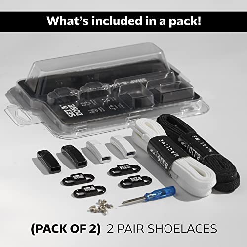 Set & Done No Tie Elastic Shoelaces Laces With Magnetic Lock - One Size Fits All Adult & Kids #TOP3