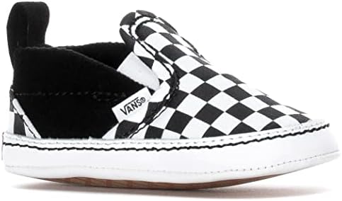 Vans Infant Slip-On V Crib Sneakers (Checkered Black/True White, 1) | Image 2