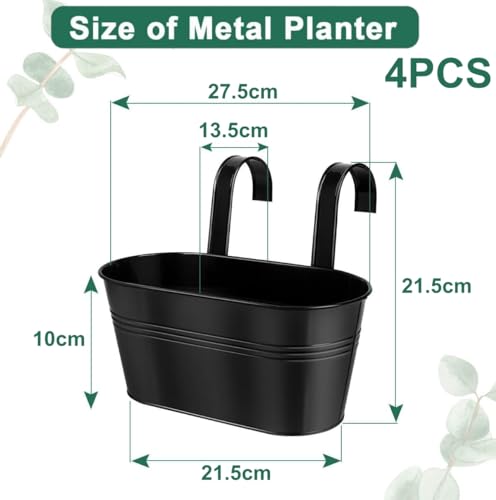 LATERN 4Pcs Metal Hanging Flower Pots - Image 3