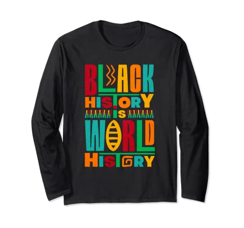 Black History is World History - Design afrocentrico retrò anni '90 Maglia a Manica