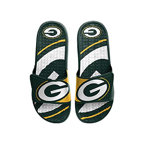 Image of FOCO mens NFL Team Logo Athletic Sport Shower Flip Flop Sandals Gel Slides