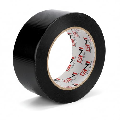GINI Black Duct Tape 2 Inch x 25 Yards Heavy Duty Strong Adhesive Tape Packing Home Kitchen Office Indoor Outdoor Tape Roll (Pack of 1)
