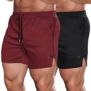 COOFANDY Men’s 2 Pack Gym Workout Shorts Quick Dry Athletic Shorts 5 Inch Lightweight Sports Running Shorts with Pockets