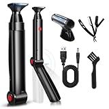 FERRISA Back Shavers for Men, Body Shaver for Men with Long Handle with 2 Shock Absorber Flex Heads, Men's Back Shaver with Facial Razor & 10 Blades