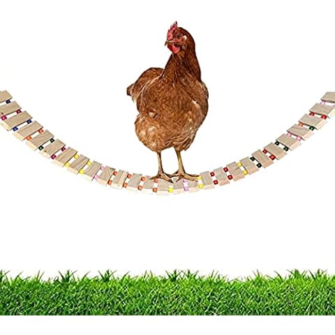 DuvinDD Chicken Toys Coop Chicken Swing Toy for Hens Solid Wooden Chicken Perch Roosting Bar Stand Chicken Coop Accessories for Birds Poultry Rooster Chicks Cover