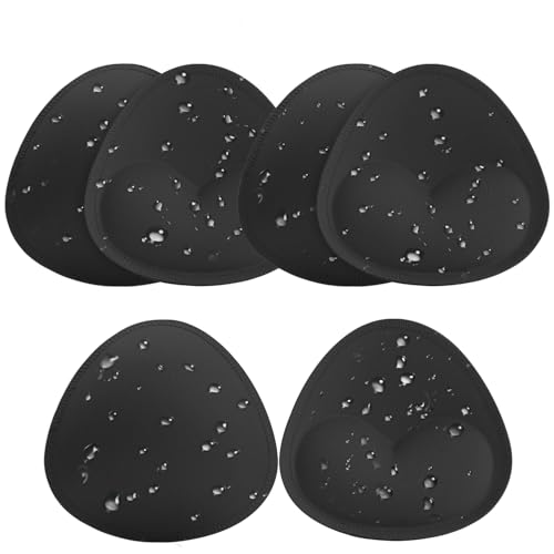 Image of Nimiah Waterproof Bathing Suit Inserts, Push up Padding for Swimsuit Tops | 3 Pairs Removable Comfy Lightweight Bra Pads Inserts for Bikini, Sewn Edges Durable Sport Bra Replacement Cups Fits A, B /C