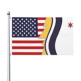 Double Sided Flag Of South Bend, Indiana And America Flag 3x5 Ft Polyester Outdoor Flags Durable Patio Decor Banner for All Seasons