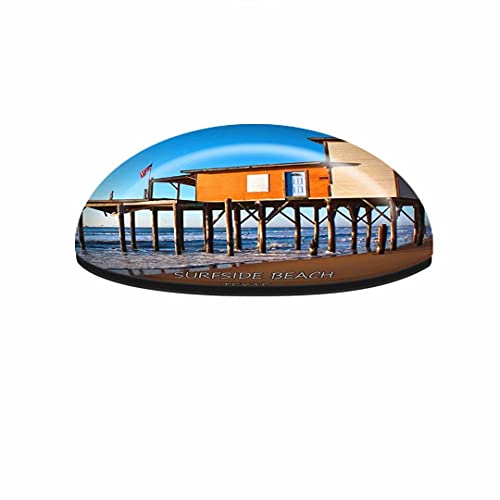 Imán decorativo de cristal redondo Surfside Beach Texas miniatura 2